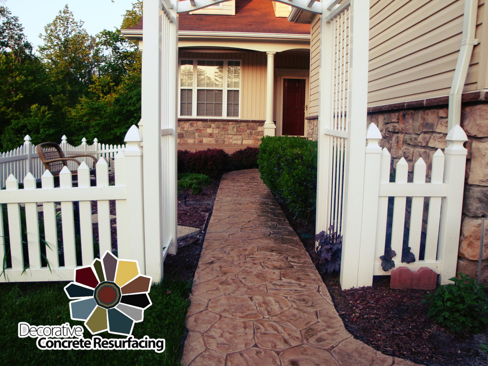 Stamped Concrete Driveway Overlay Traditional Exterior St Louis