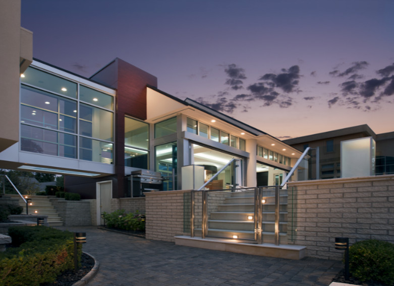 Contemporary house exterior in Detroit.