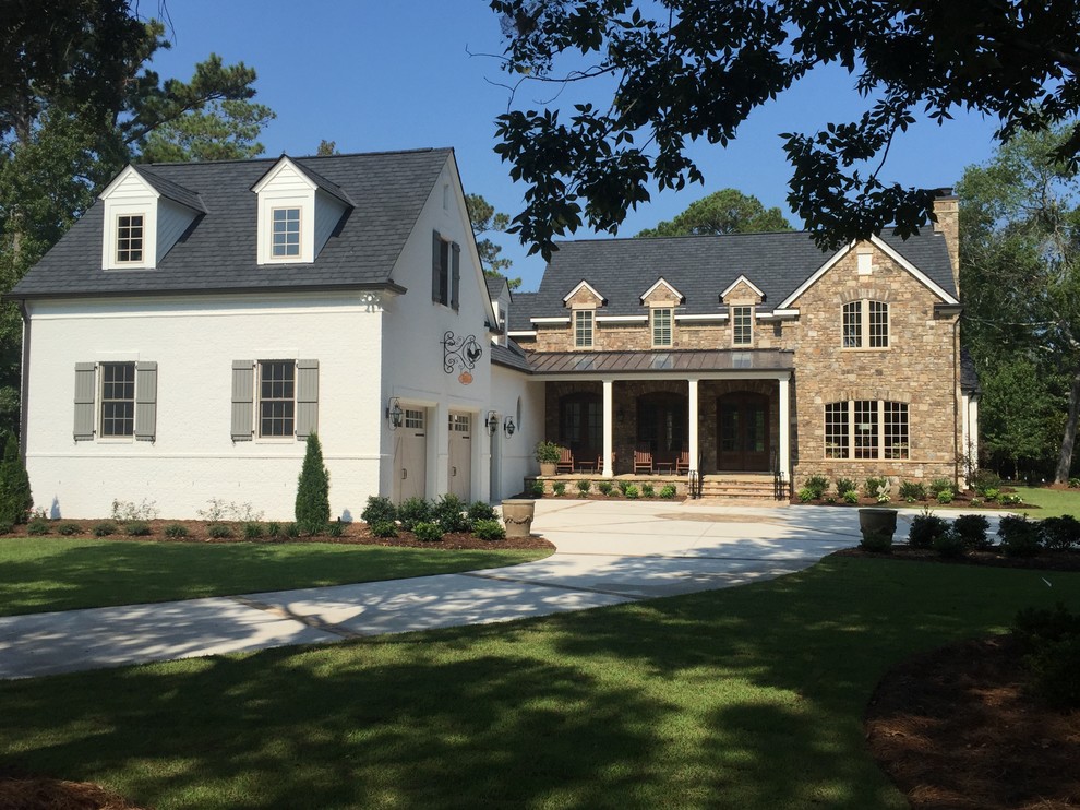 Stone and Painted Brick Farmhouse Traditional Exterior Wilmington