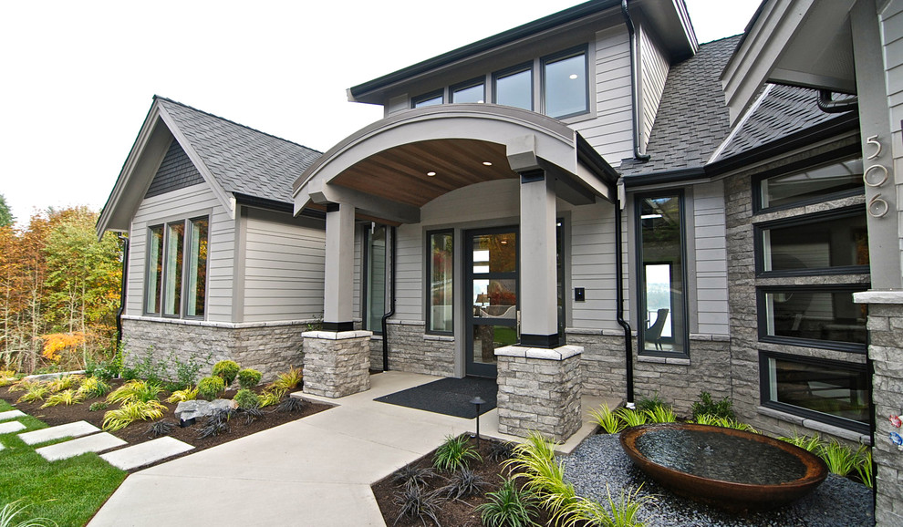 Design ideas for a traditional house exterior in Seattle.