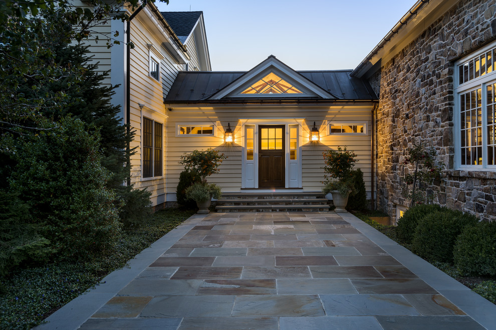 Stone Family Room Addition Farmhouse Exterior New York by Crisp