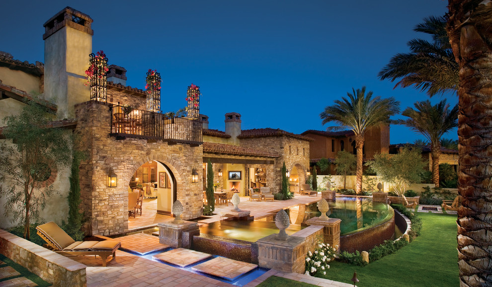 Tuscan exterior home photo in San Diego