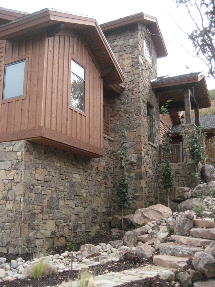 Stone work exterior Eclectic Exterior Salt Lake City by Warren