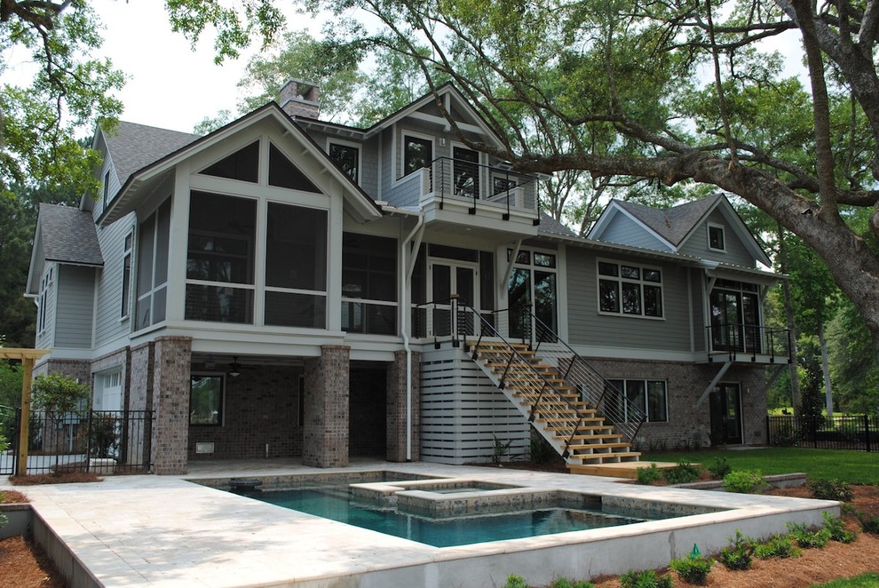 Stono Ferry Home Classique Façade Charleston par Madigan