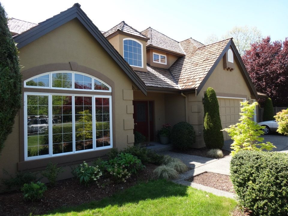 Stucco Exterior Paint Color Makeover AFTER House Exterior Seattle