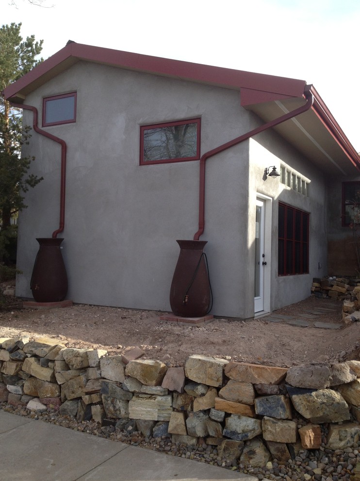 Inspiration for a mediterranean house exterior in Albuquerque.