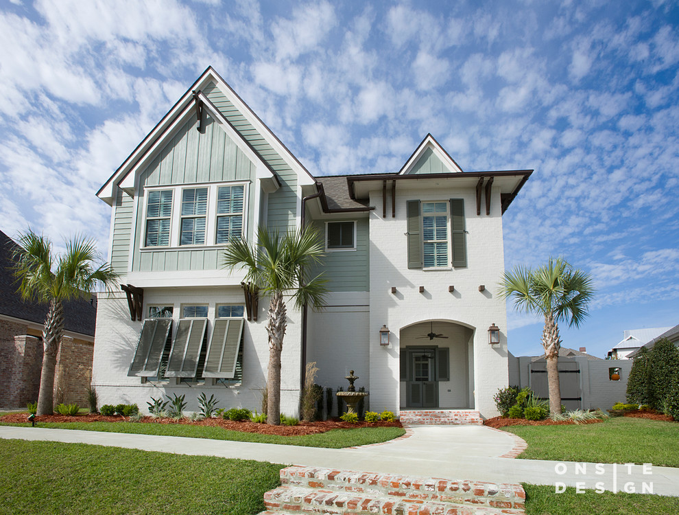 Sugar Mill Pond, Custom Home Transitional Exterior New Orleans