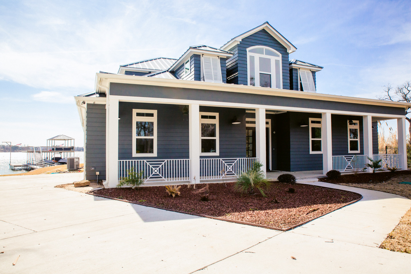 Sunset View Lake House Beach Style Exterior Dallas By Bohannon Design Team Houzz