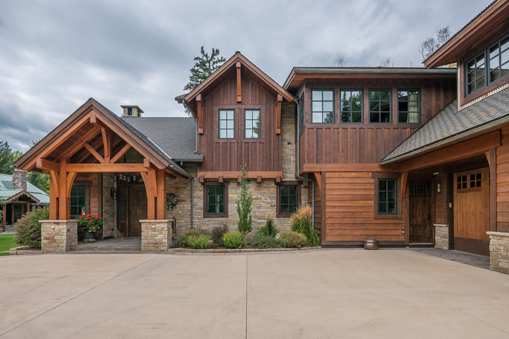 Swan Lake Estate Rustic Exterior Other by Stoddard Construction