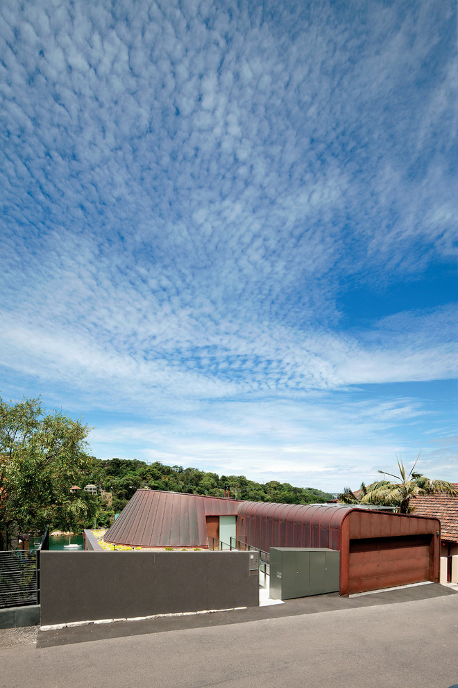This is an example of a modern house exterior in Sydney with metal cladding.