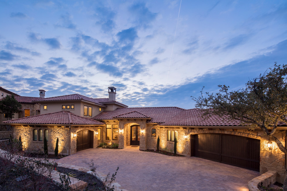 Texas Hill Country Vista Plan 4675 Mediterranean Exterior Austin by Sterling Custom