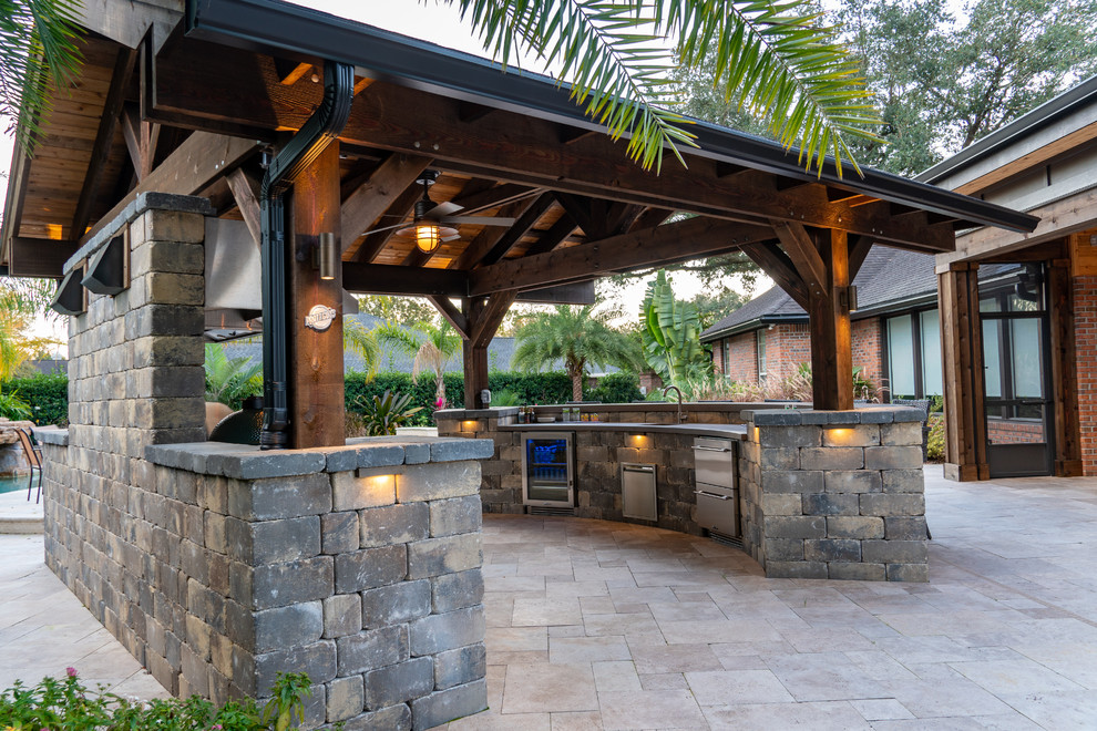 Example of a mountain style patio design in Jacksonville