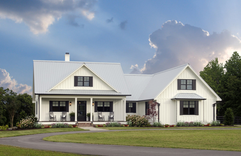 Inspiration for a farmhouse one-story exterior home remodel in Other
