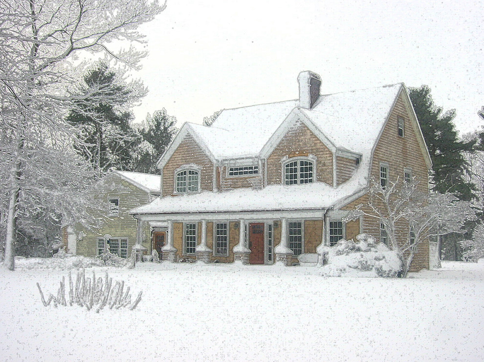 This is an example of a traditional house exterior in Boston.