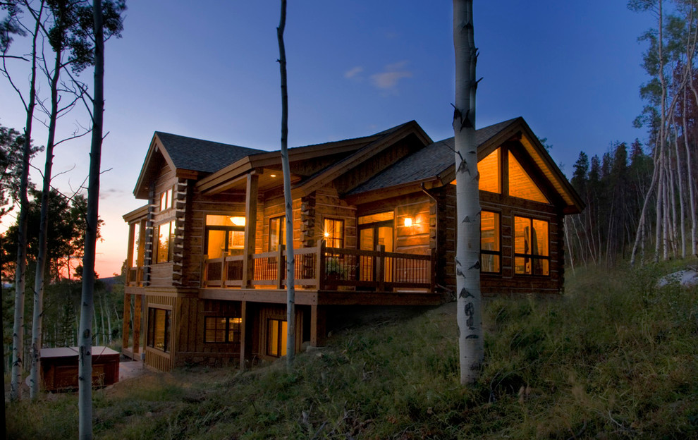 Example of a mountain style exterior home design in Denver