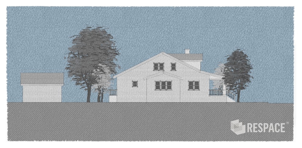 Inspiration för mellanstora amerikanska hus, med två våningar, tegel, sadeltak och tak i shingel