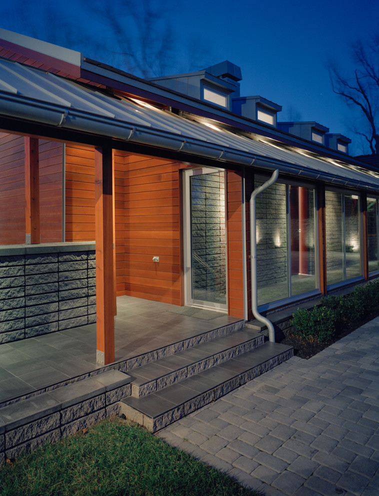 Modern wood exterior home idea in Kansas City