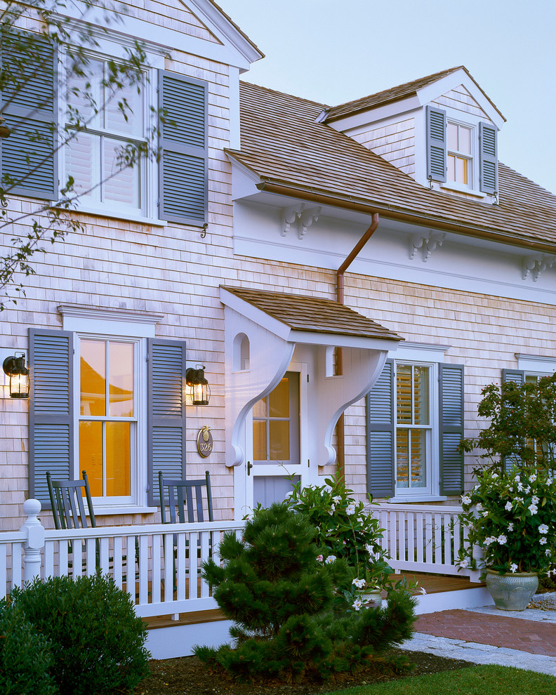 Elegant wood exterior home photo in Boston