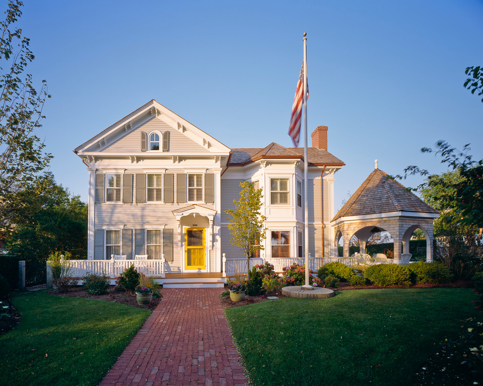 Inspiration for a timeless three-story exterior home remodel in Boston