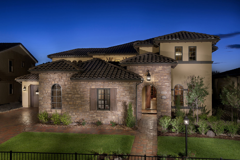 Inspiration for a mediterranean exterior home remodel in Denver