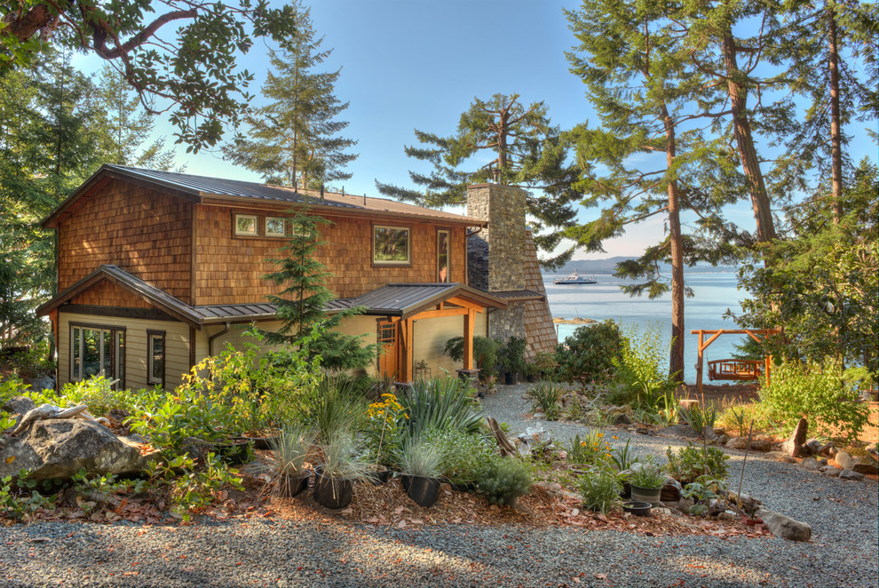 Thetis Island Oceanfront Home Rustic Exterior Vancouver by Made