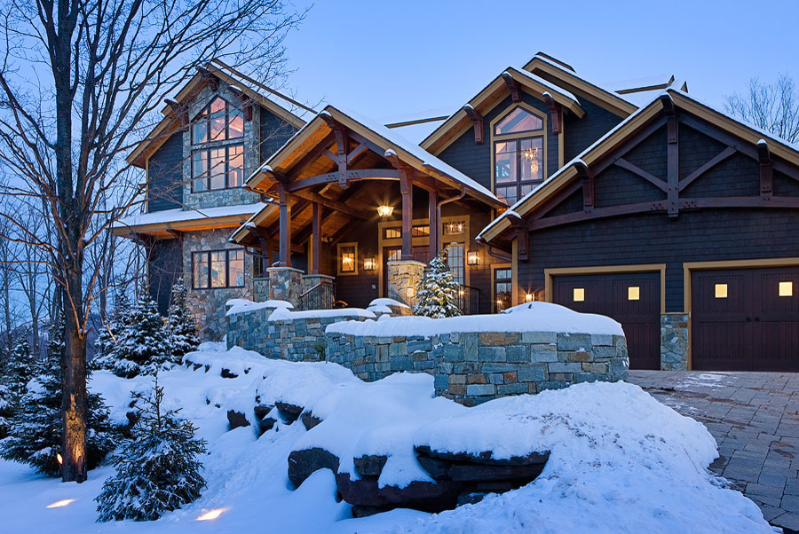 Timber Frame Home Contemporary Exterior New York by Woodhouse