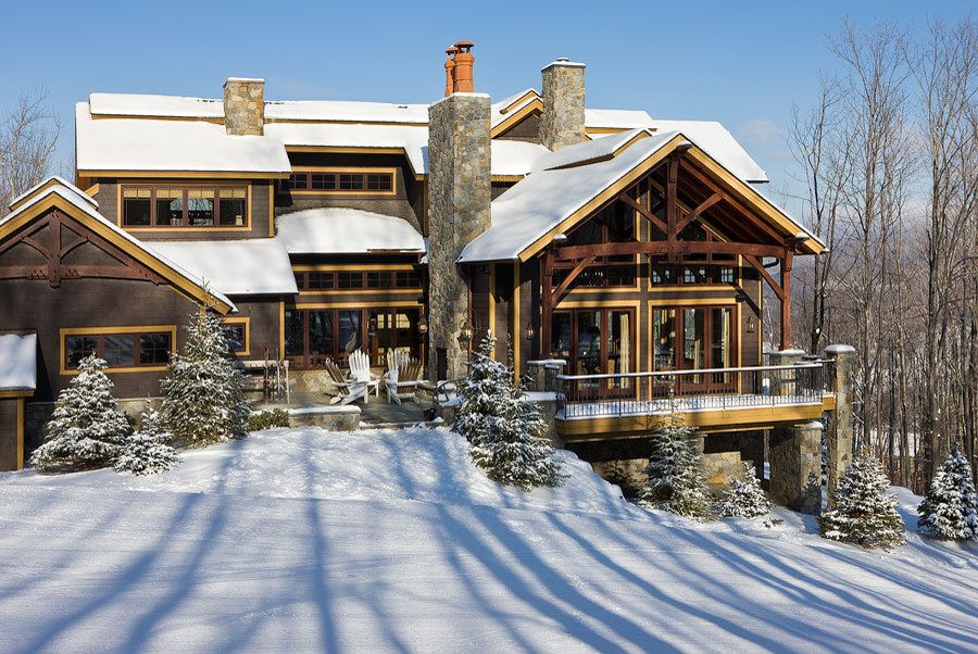 Timber Frame Home Contemporary Exterior New York by Woodhouse