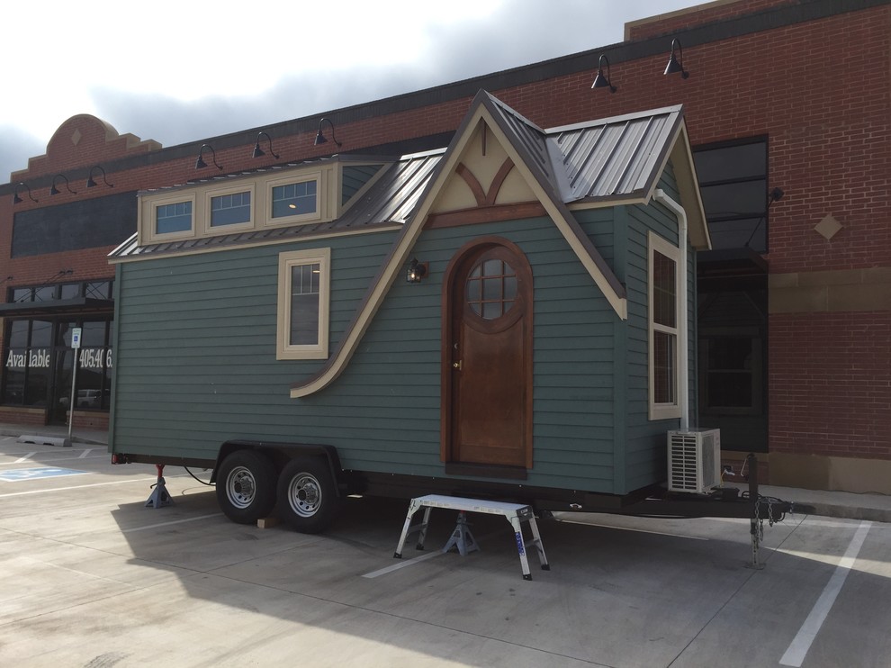 Idéer för små amerikanska blå hus, med allt i ett plan, sadeltak och tak i metall