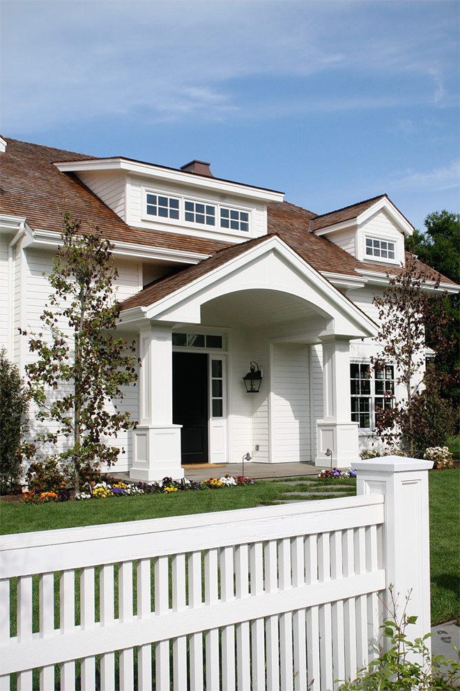 This is an example of a classic house exterior in San Francisco with a pitched roof.