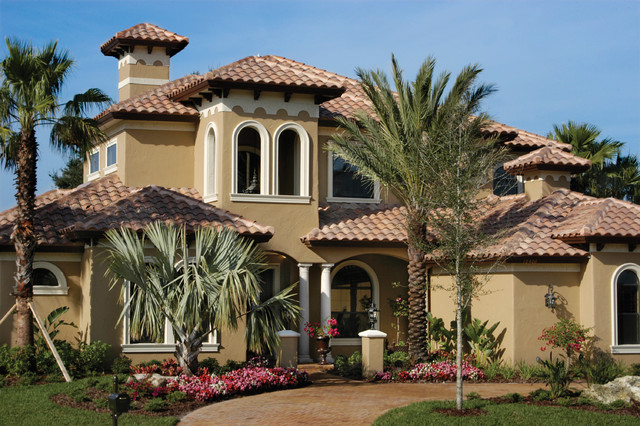 Traditional Southwestern Two Story Home - Mediterranean - Exterior ...