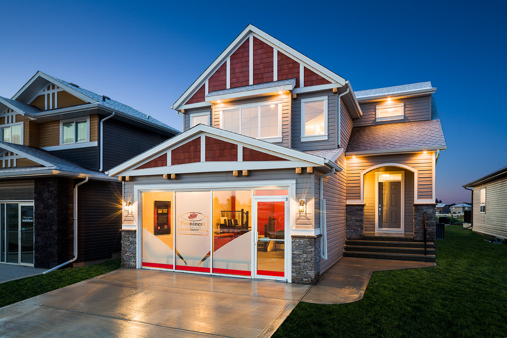Trasitional Modern Home Clearview Red Deer Exterior Calgary by
