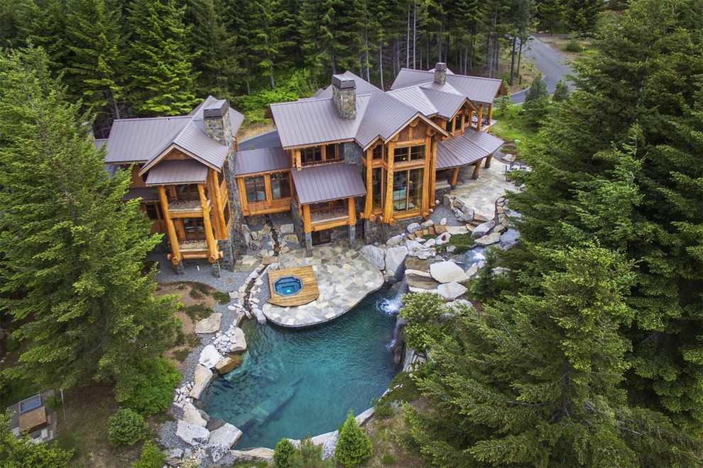 Tumble Creek Rustic Exterior Seattle by Streamline Design Ltd