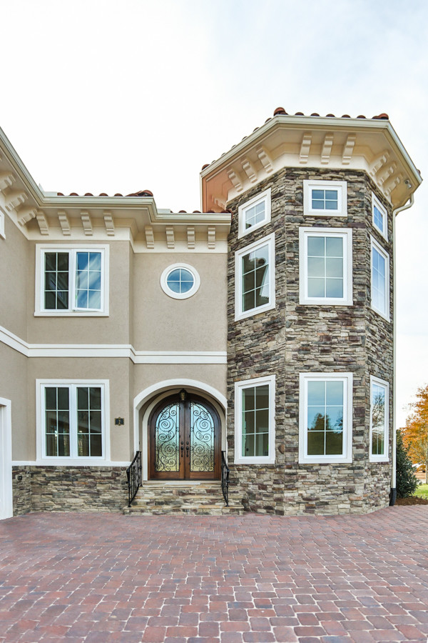 Tuscan Villa Custom Home in Maida Vale, Durham, NC Mediterranean Exterior Raleigh by