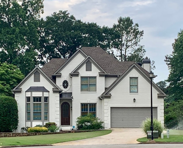 Updated Painted Brick Exterior Country House Exterior Atlanta by Color Revival By