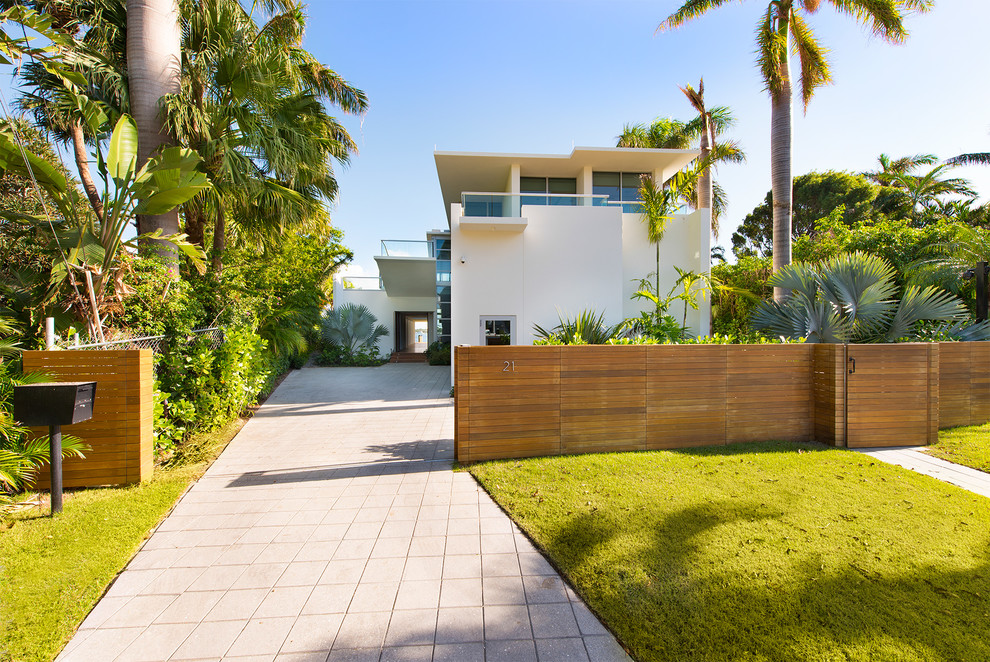 Islands Waterfront Estate Contemporary Exterior Miami