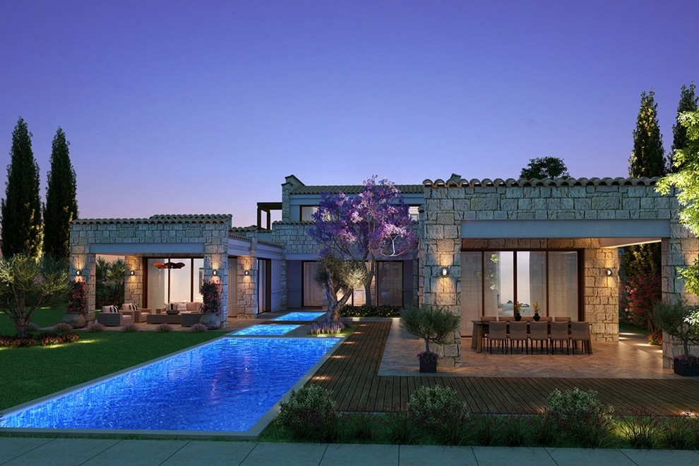 This is an example of a mediterranean house exterior in Other.