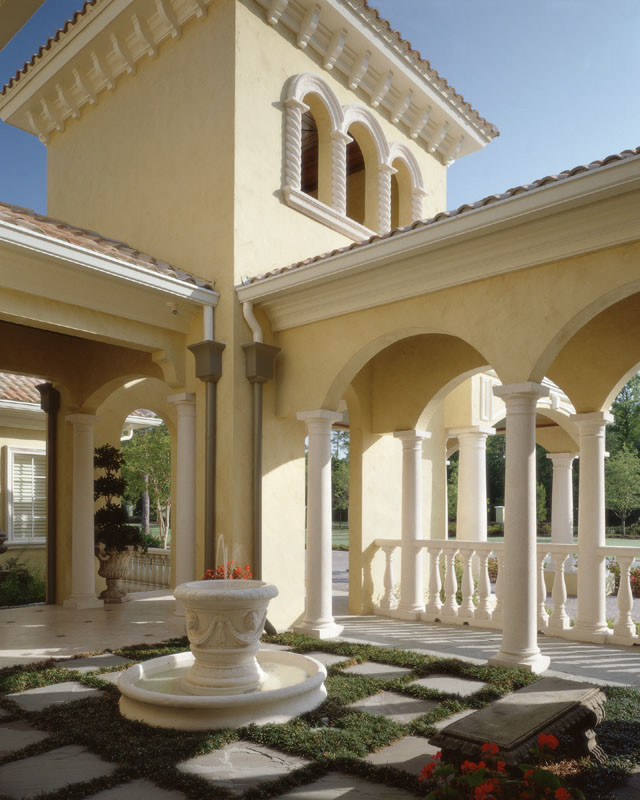 Design ideas for a mediterranean house exterior in Tampa.