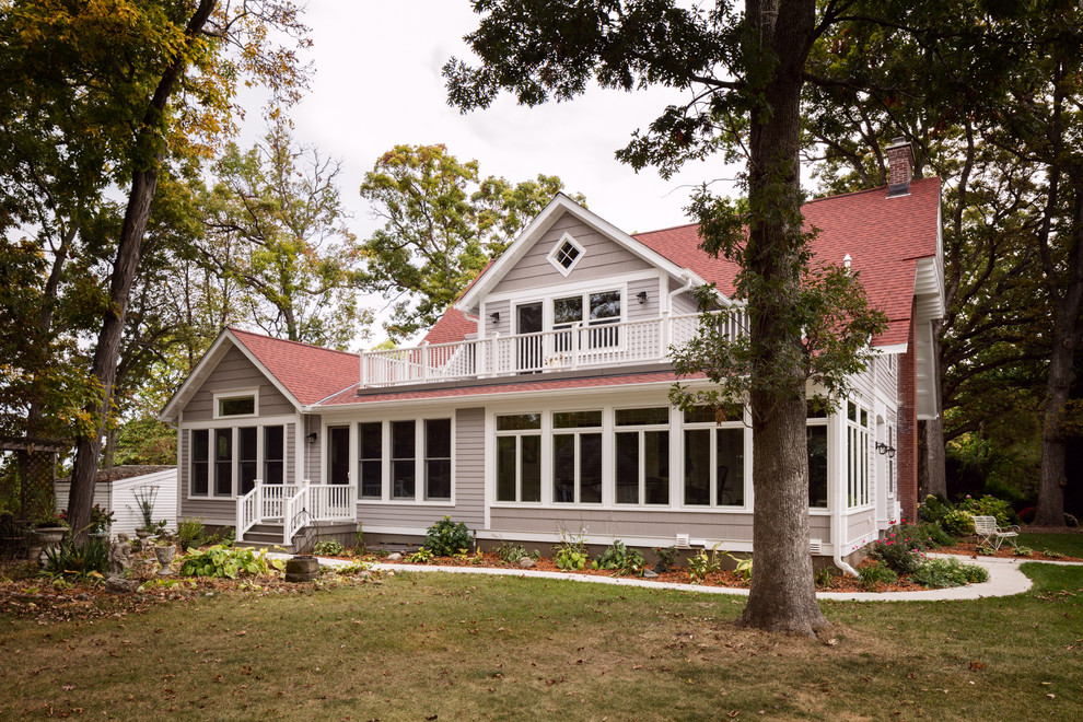 Vintage Lake Cottage Addition Exterior Milwaukee by Bartelt. The