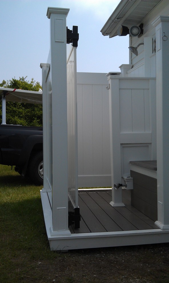 Vinyl outdoor shower Traditional Exterior Providence by Valley