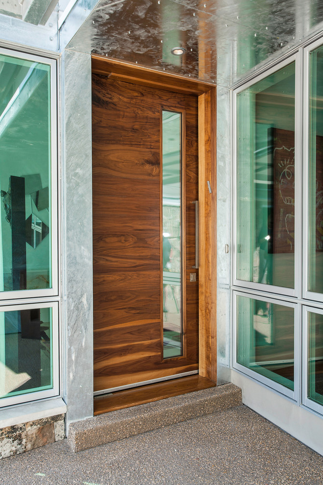 walnut front door Contemporary Exterior Salt Lake City by Jaffa Group Design Build Houzz
