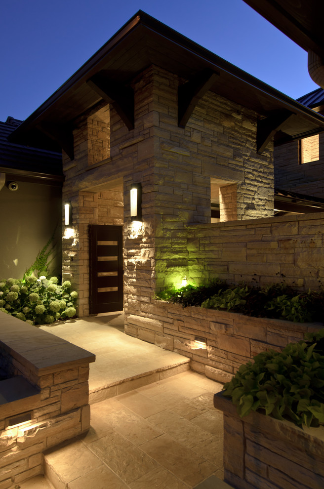 Inspiration for a mid-sized eclectic exterior home remodel in Denver
