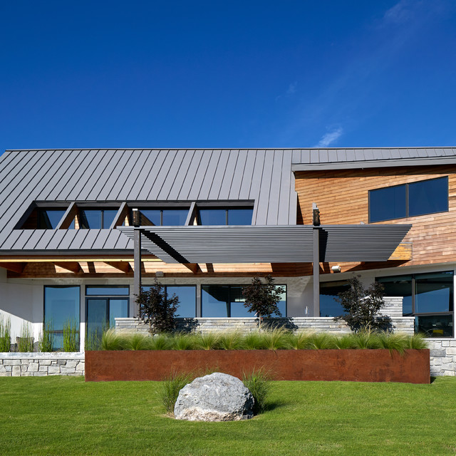 Waxahachie Lake House Contemporary Exterior Austin by Mark Odom