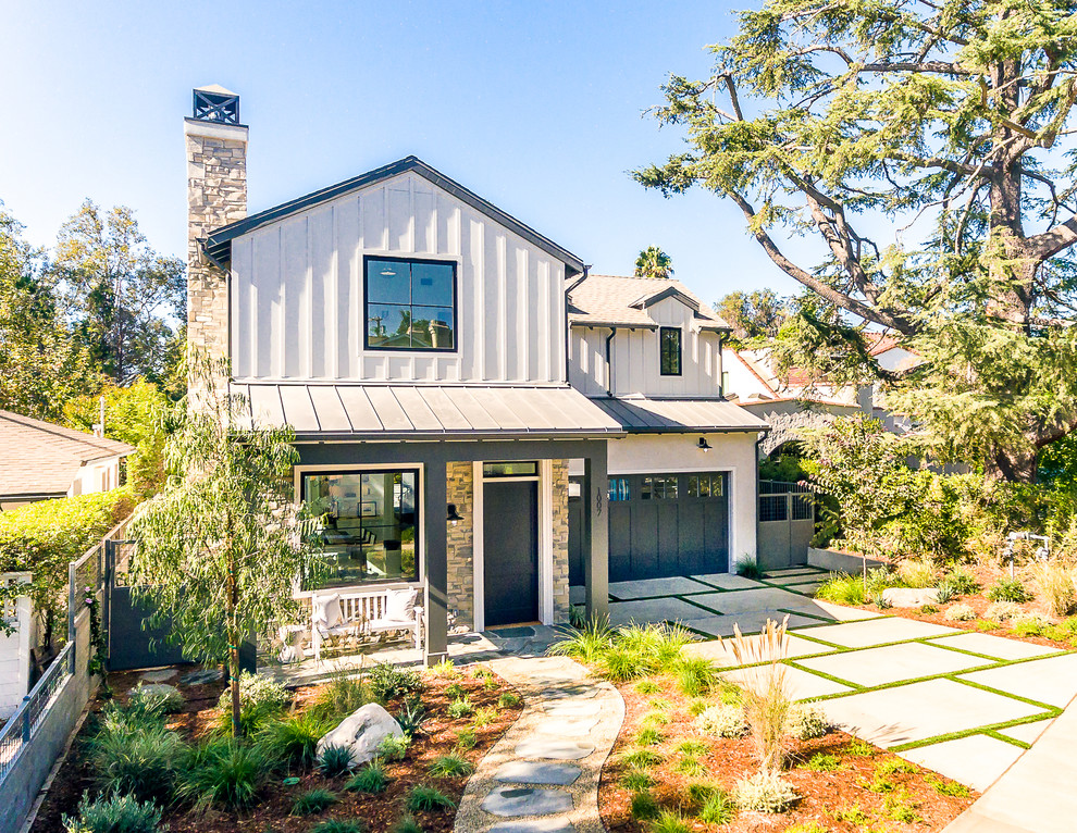 Wellesley Contemporary Farm House Transitional Exterior Los