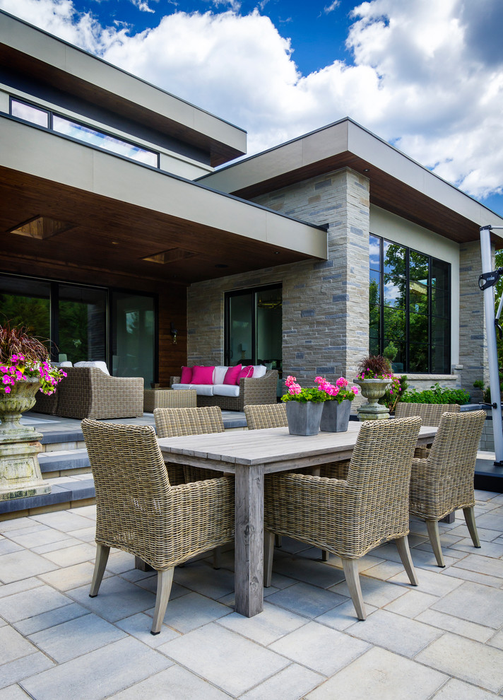 Photo of a large contemporary patio in Toronto.