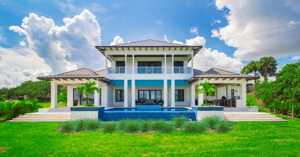 West Indies Lagoon House Beach Style Exterior Orlando by MelD