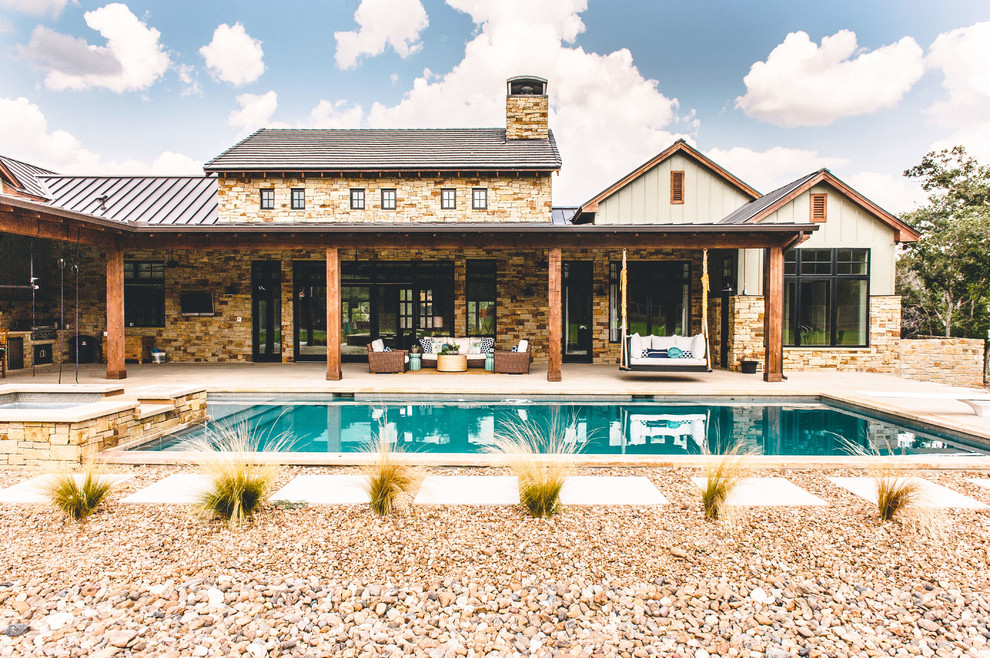 Inspiration for a country exterior home remodel in Austin