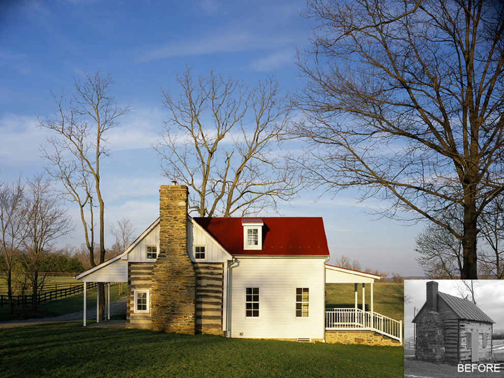 Wheatland Farms Log Cabin Farmhouse Exterior DC Metro by Reader