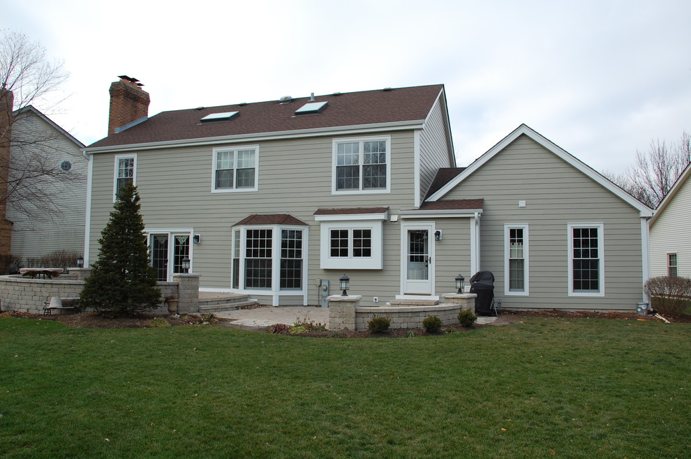 Wheaton, IL Brick Colonial Marvin Windows & Hardie Siding Traditional