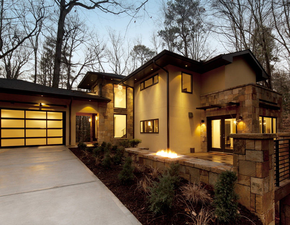 Design ideas for a contemporary house exterior in Atlanta.