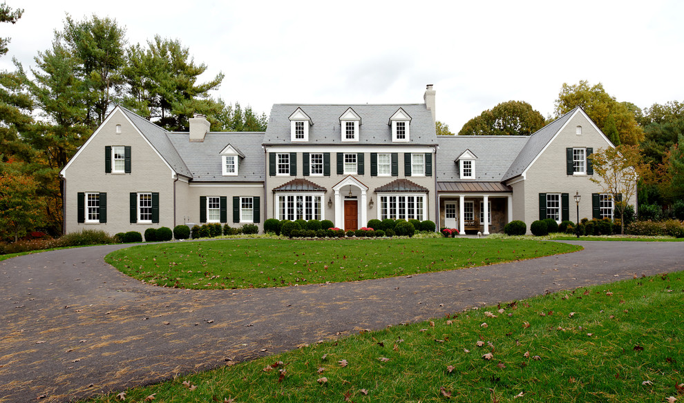Inspiration for a timeless gray exterior home remodel in DC Metro